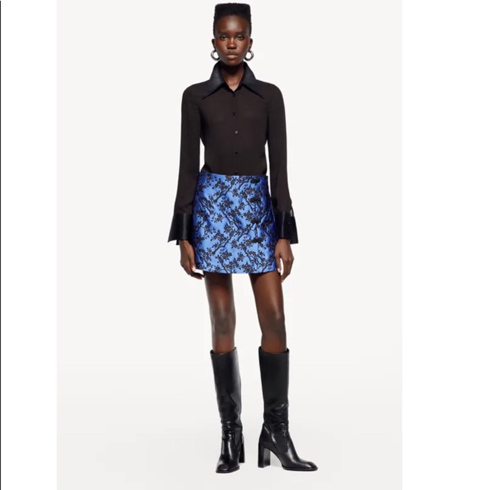 ZARA Jacquard high waisted mini skirt